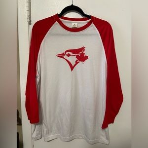 Red xL mens blue J shirt, red addition!